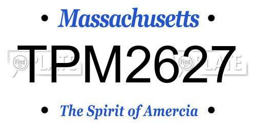 TPM2627 Massachusetts License Plate