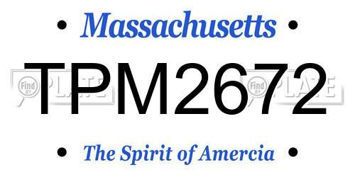 TPM2672 Massachusetts License Plate