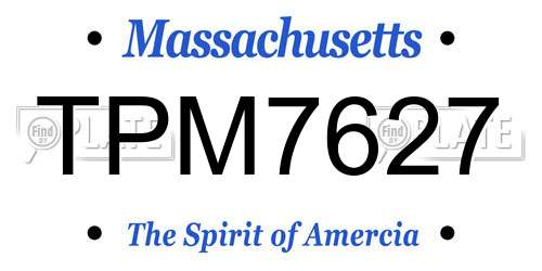 TPM7627 Massachusetts License Plate