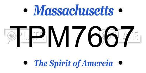 TPM7667 Massachusetts License Plate