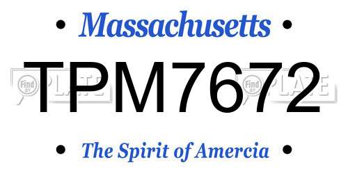 TPM7672 Massachusetts License Plate