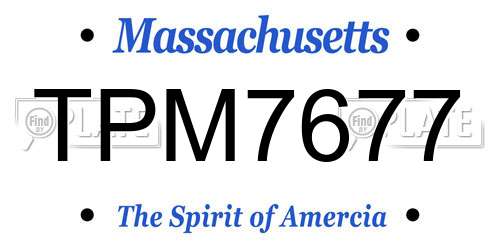 TPM7677 Massachusetts License Plate