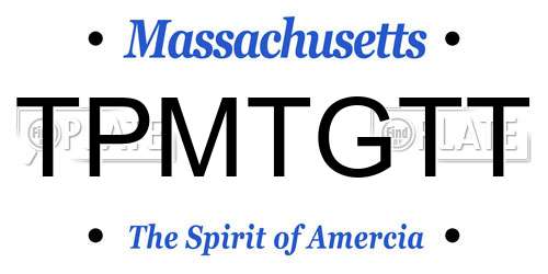 TPMTGTT Massachusetts License Plate