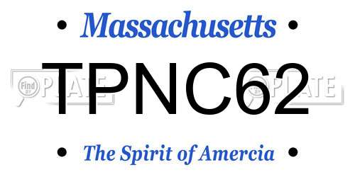 TPNC62 Massachusetts License Plate