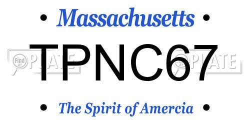 TPNC67 Massachusetts License Plate