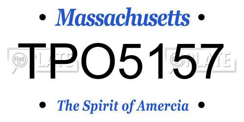 TPO5157 Massachusetts License Plate