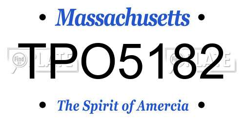 TPO5182 Massachusetts License Plate