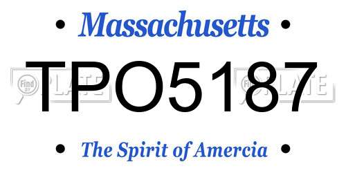 TPO5187 Massachusetts License Plate
