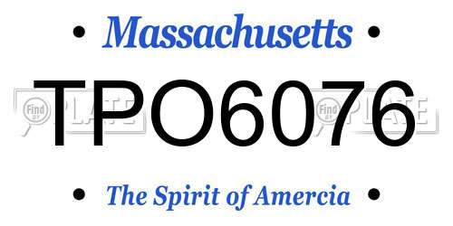 TPO6076 Massachusetts License Plate