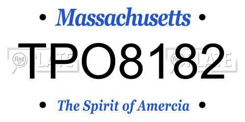 TPO8182 Massachusetts License Plate