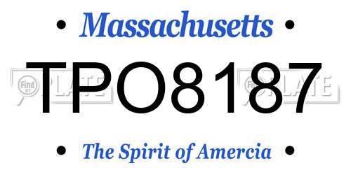 TPO8187 Massachusetts License Plate