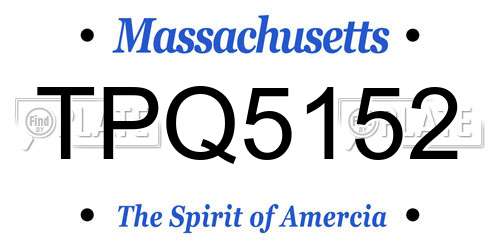 TPQ5152 Massachusetts License Plate
