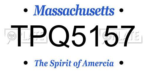 TPQ5157 Massachusetts License Plate