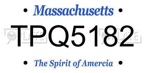 TPQ5182 Massachusetts License Plate