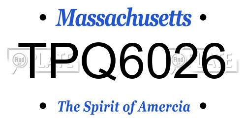 TPQ6026 Massachusetts License Plate