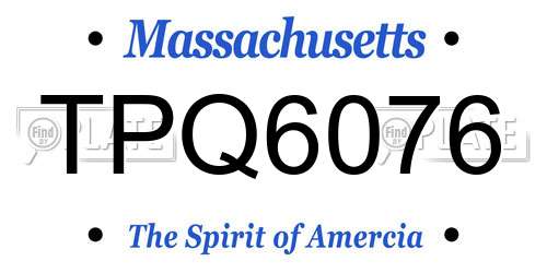 TPQ6076 Massachusetts License Plate