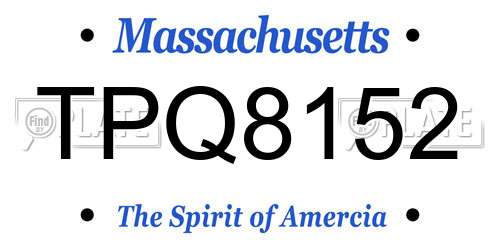 TPQ8152 Massachusetts License Plate