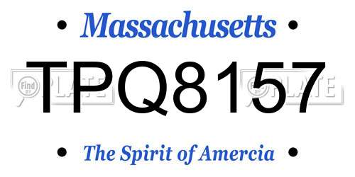 TPQ8157 Massachusetts License Plate