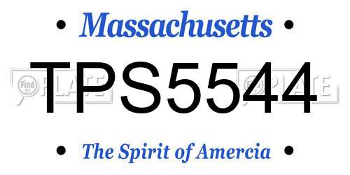 TPS5544 Massachusetts License Plate