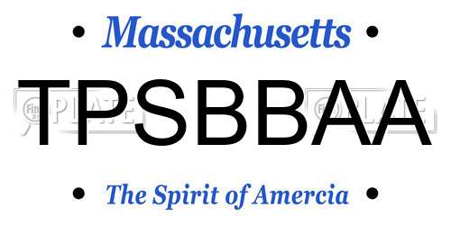 TPSBBAA Massachusetts License Plate