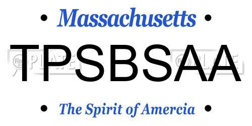 TPSBSAA Massachusetts License Plate