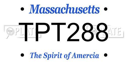 TPT288 Massachusetts License Plate