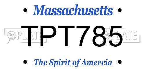 TPT785 Massachusetts License Plate