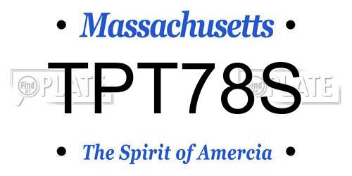 TPT78S Massachusetts License Plate