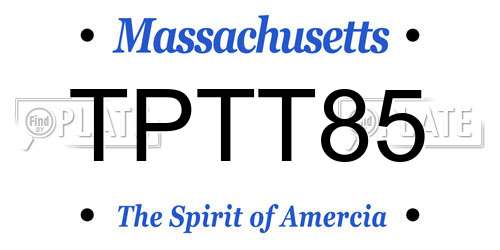 TPTT85 Massachusetts License Plate