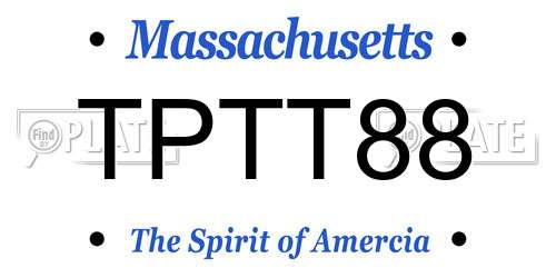 TPTT88 Massachusetts License Plate