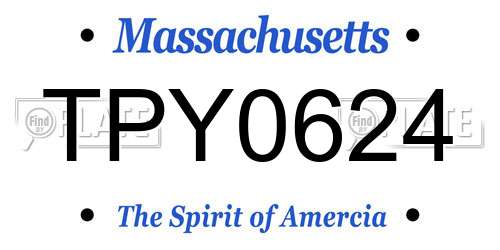 TPY0624 Massachusetts License Plate