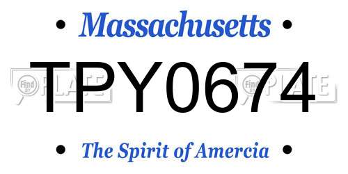 TPY0674 Massachusetts License Plate