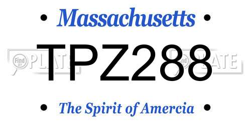 TPZ288 Massachusetts License Plate