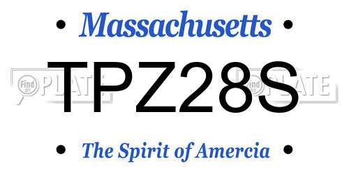 TPZ28S Massachusetts License Plate