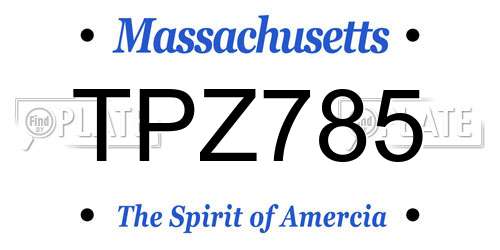 TPZ785 Massachusetts License Plate
