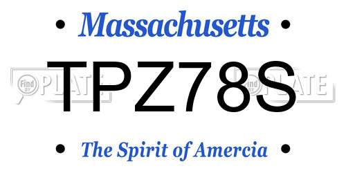 TPZ78S Massachusetts License Plate