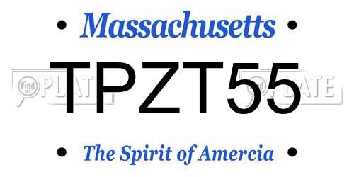 TPZT55 Massachusetts License Plate