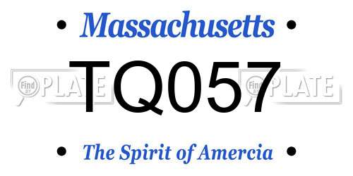 TQ057 Massachusetts License Plate