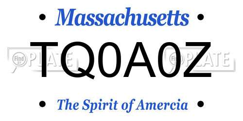 TQ0A0Z Massachusetts License Plate