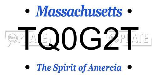 TQ0G2T Massachusetts License Plate