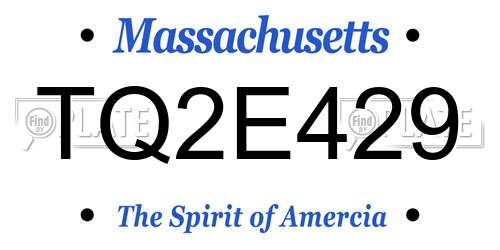 TQ2E429 Massachusetts License Plate