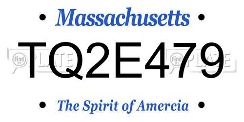 TQ2E479 Massachusetts License Plate