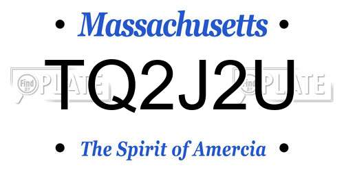 TQ2J2U Massachusetts License Plate