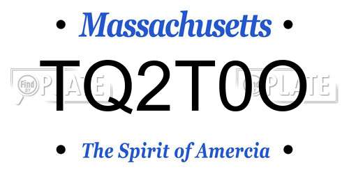 TQ2T0O Massachusetts License Plate