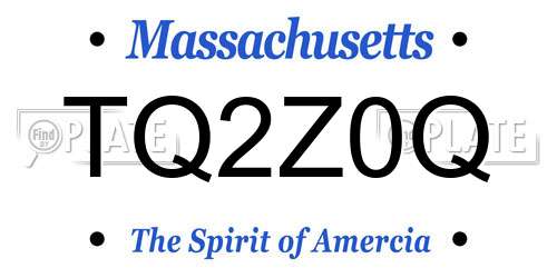 TQ2Z0Q Massachusetts License Plate