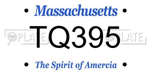 TQ395 Massachusetts License Plate