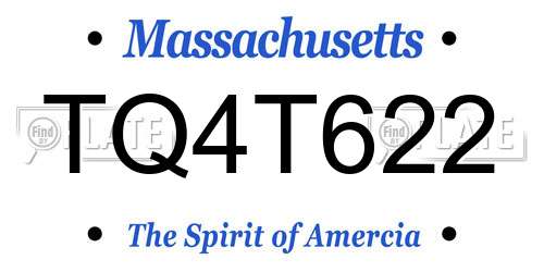 TQ4T622 Massachusetts License Plate