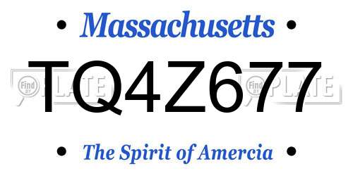 TQ4Z677 Massachusetts License Plate