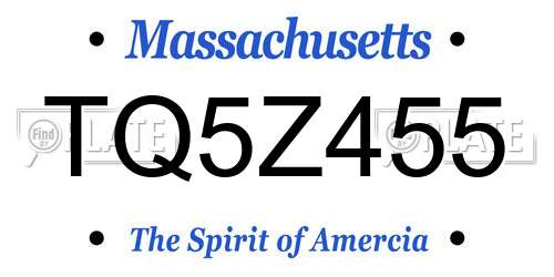 TQ5Z455 Massachusetts License Plate