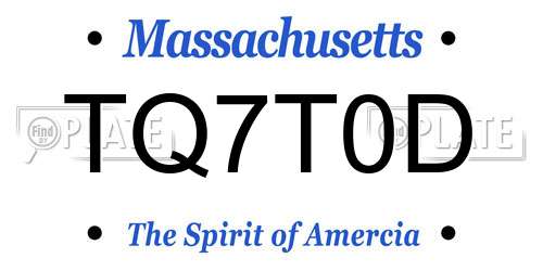 TQ7T0D Massachusetts License Plate